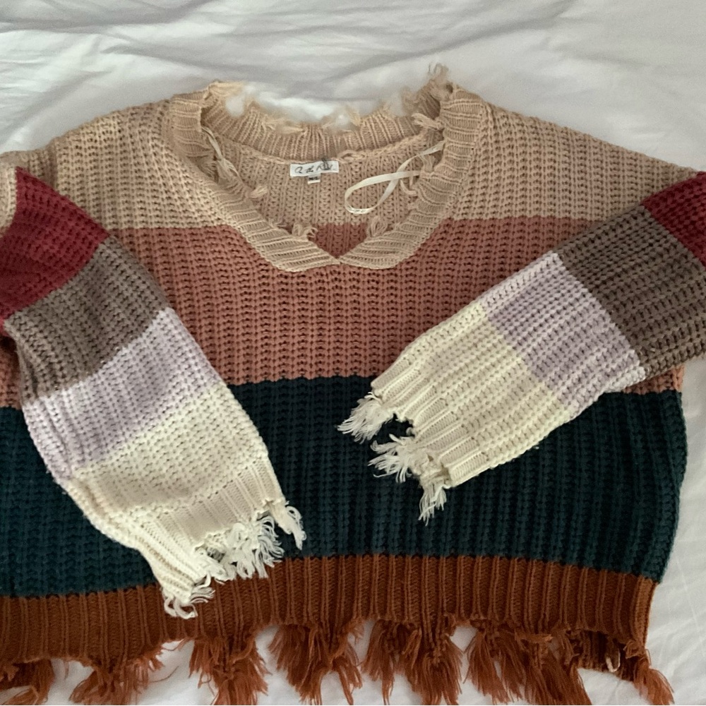 Fringe striped Sweater